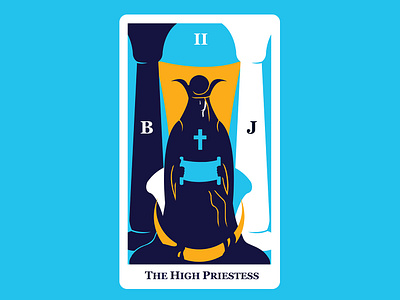 2 The High Priestess 2d art cards character concept design experimental flat graphic design illustration tarot tarot cards vector