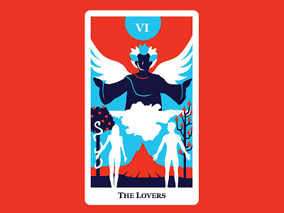 7 The Lovers 2d art character concept flat graphic design illustration lover lovers tarot tarot card tarot cards vector
