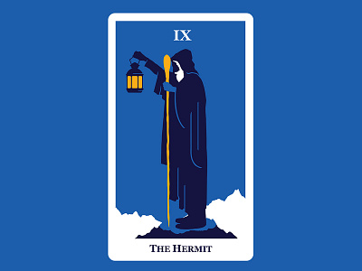 9 The Hermit 2d art card cards character concept design flat graphic design hermit illustration magic tarot tarot card tarot cards vector