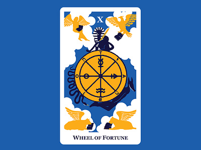 10 Wheel of Fortune 2d art cards character design flat graphic design illustration tarot tarot card tarot cards tarots vector wheel wheel of fortune