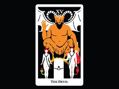 15 The Devil 2d art card card art cardstock character concept design devil flat graphic design illustration tarot tarot card tarot cards vector