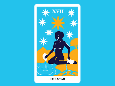 17 The Star 2d art card cards character concept design flat graphic design illustration star tarot tarot card tarot cards vector