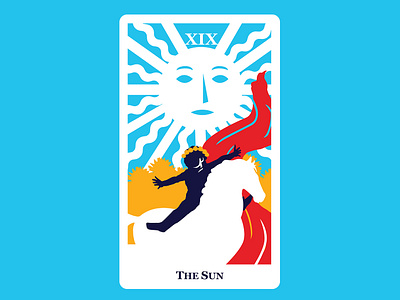 19 The Sun 2d art card cards character concept design flat graphic design illustration shadow sun tarot tarot card tarot cards vector