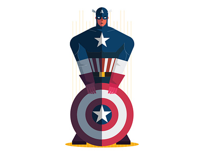 Captain America 2d art avengers avengersendgame captain captain america character design disney flat graphic design illustration marvel marvel comics vector