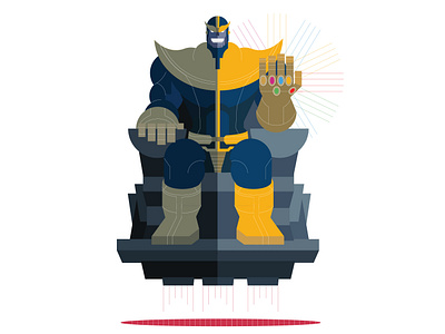 Thanos 2d art character comics concept design flat graphic design illustration marvel marvelcomics mcu minimal thanos titan vector