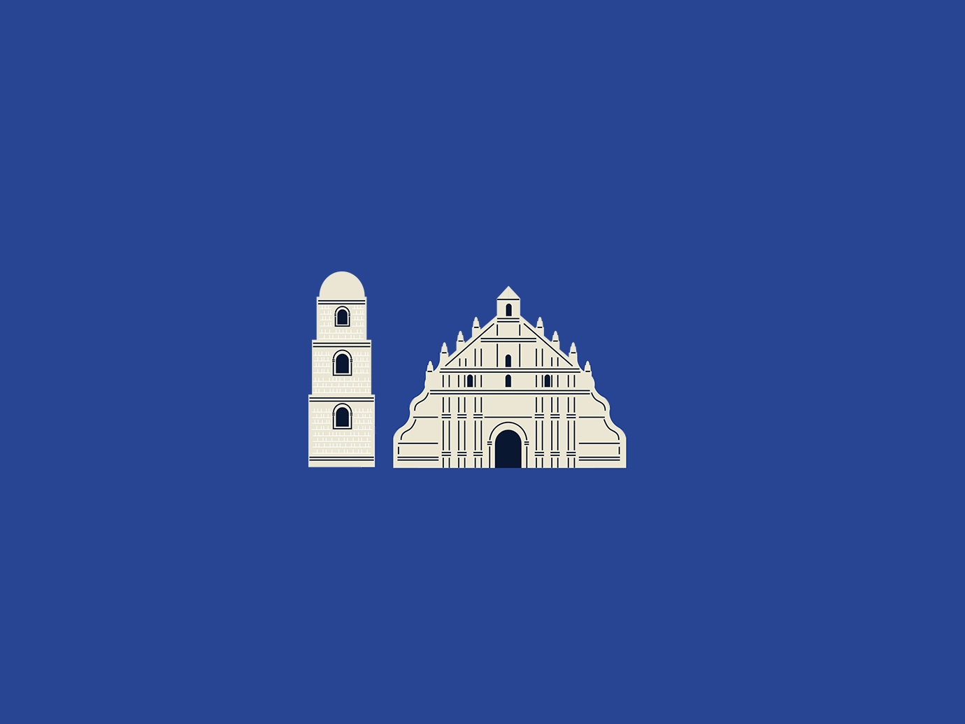 Paoay Church 2d art design flat graphic design illustration manila nonprofit philippines post card tour tourism vector