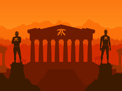 Fnatic Colosseum 2d art athens character concept design esports flat graphic design illustration vector