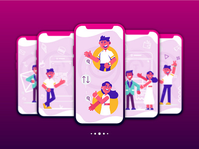 Candy Pay app app illustration candy candy pay connection design e money illustration motion people ui ux