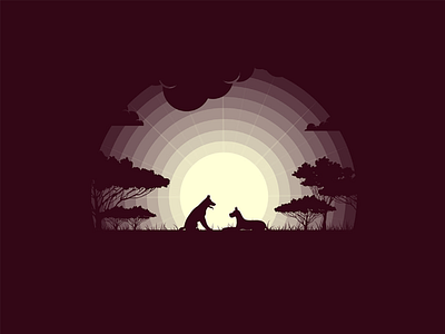 Dogs 2d anima animals character dribbble dribbble best shot flat illustration illustrator l animal ar mongolia night t animal illustration