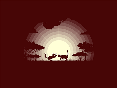 Cats 2d anima animals character dribbble dribbble best shot flat illustration illustrator l animal ar mongolia night t animal illustration