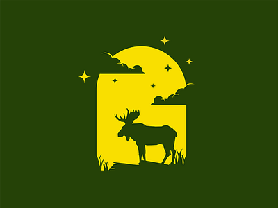 Elk 2d anima animals character dribbble dribbble best shot flat illustration illustrator l animal ar mongolia night t animal illustration