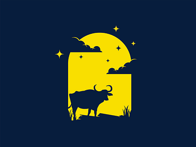 Buffalo 2d anima animals character dribbble dribbble best shot flat illustration illustrator l animal ar mongolia night t animal illustration