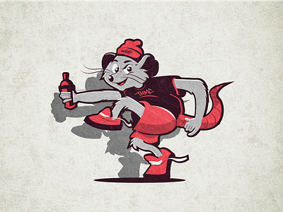 RAT 2d character cute design dribbble dribbble best shot flat happy happy hour illustration man rat