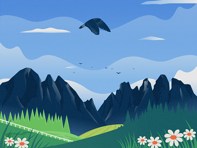 Eagle 2d animal animals bird bird logo dribbble dribbble best shot eagle eagles flat flower illustration landscape landscape illustration mongolia mount mountain nature nature illustration tree vector