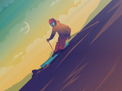 SnowBoard 2d dribbble dribbble best shot extreme flat landscape landscape illustration man nature nature illustration snowboard vector