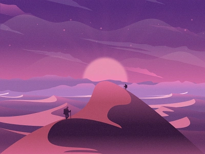 Desert Night desert desert night desert travel dribbble dribbble best shot landscape landscape illustration mans nature nature illustration travel tree