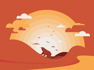 SAVETHEMAZAALAI bear bird cloud desert dribbble flat mazaalai mongolia redbook sun