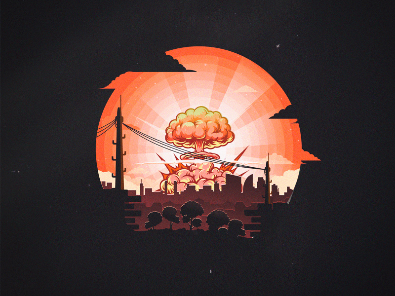 BOOM sane sun bomb boom city mongolia ulaanbaatar work illustrator flat art illustation