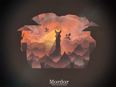 Eye Of Sauron eye graphic illustration lord lotr mordor movie of poster ring sauron the