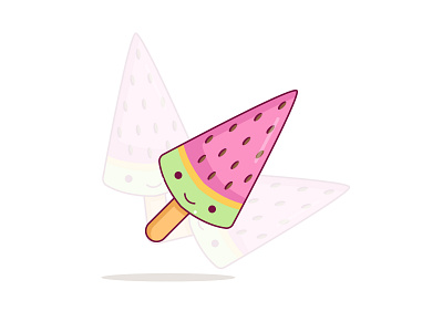 Cute Ice Cream 2d design dribbble flat ice cream ice cream logo illustration illustrator line line art logo mongolia sticker sticker design vector