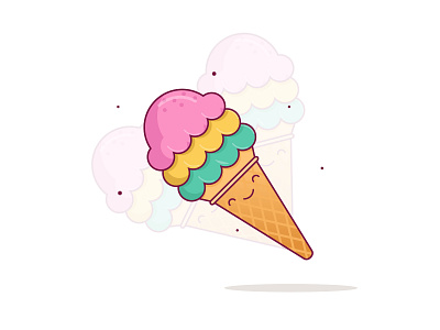 Ice Cream Cute 2d design dribbble flat ice cream ice cream logo illustration illustrator line line art logo mongolia sticker ui vector