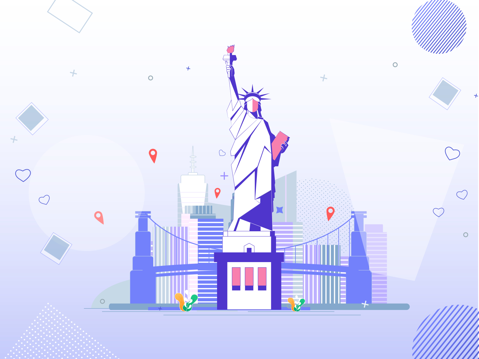 Lady Liberty 2d america best shot dribbble dribbble best shot freedom freedom tower illustration illustration design illustrator lady lady liberty liberty line mongolia travel traveling usa weekly weekly warm-up