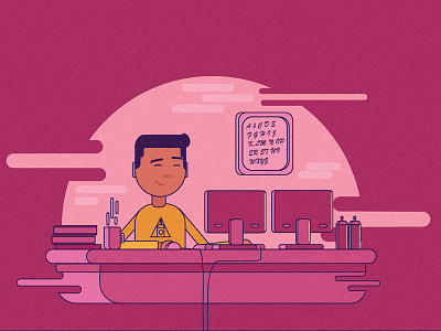 happy hour 2d character color computer design dribbble dribbble best shot dribbble color flat happy happy hour hour illustration illustrator mongolia office pink vector work zone