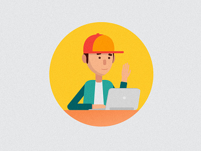 Avatar 2d avatar avatar design avatar icons branding cap character dribbble flat hat icon illustration illustrator line art man mongolia notebook sane ui vector