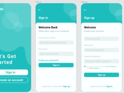 Simple sign in & sign up mobile mockups by Chula Khadim on Dribbble