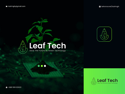 Leaf Tech Logo brand identity branding branding brand identity branding identity branding visual identity brand guideline gradient logo green color logo green logo leaf logo logo logo branding logo design logo presentation logo project modern logo tech brand logo tech logo technology logo trendy logo