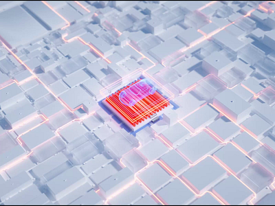 Technology City 3d ae animation blender blue box car cite core future holographic light moiton technology
