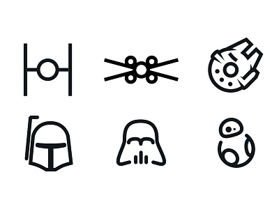 Star Wars Minimal V1 icons line minimal star wars