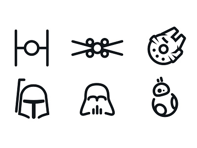 Updated Star Wars Minimal Icons icons line minimal star wars