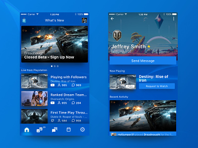 PlayStation App app blue home playstation psn redesign sony ui update ux
