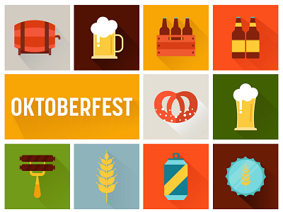 Oktober Fest beer celebration event germany icons oktoberfest vector wine