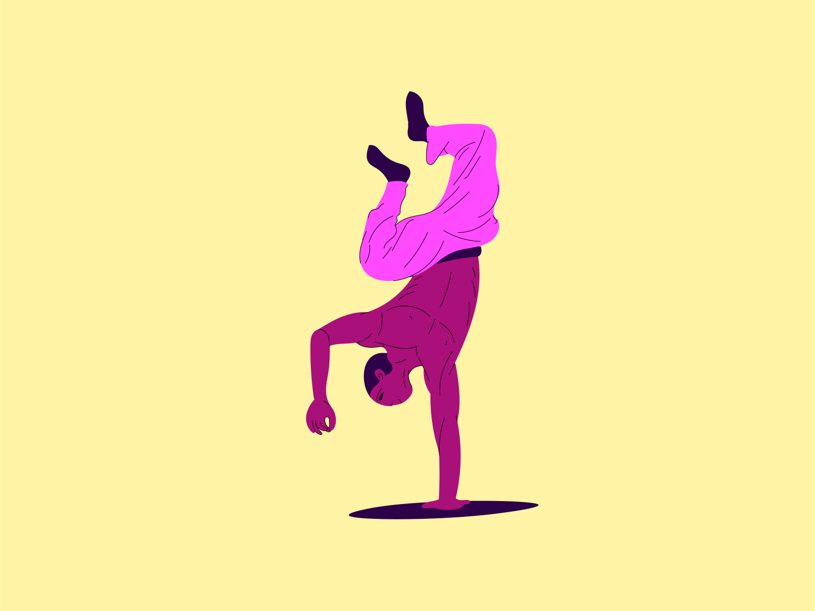 Hand Stand by Nik on Dribbble