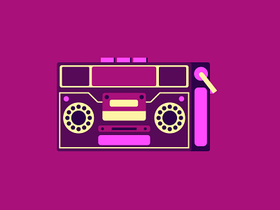 Retro tape music player branding design graphic design illustration logo music pink ui ux vector