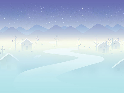 November background cabin calendar fog fox house illustration mountain night snow tree wallpaper