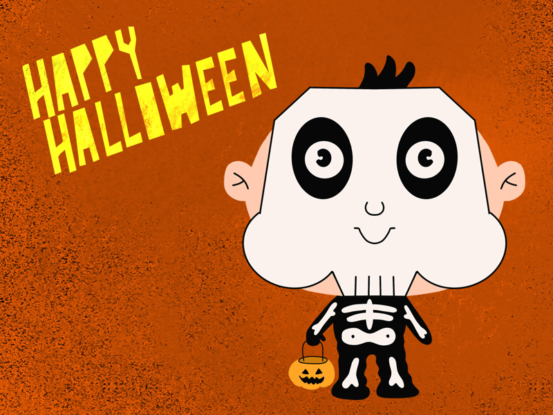 Halloween Kids hand drawn procreate skull skull boy spooky kawaii illustration halloween party halloween design halloween design cartoon art