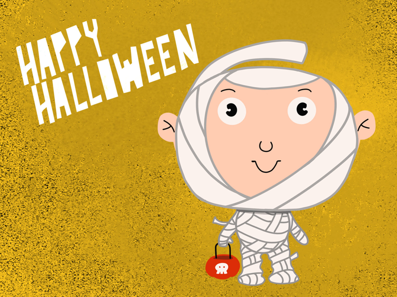Halloween Kids hand drawn procreate mummy spooky kawaii illustration halloween party halloween design halloween design cartoon art