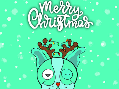 Merry Christmas from Pepe Amarini art cartoon character christmas creative deer illustration design digital illustration digital painting digitalart dog dog deer dog illustration illustration kawaii portrait procreate