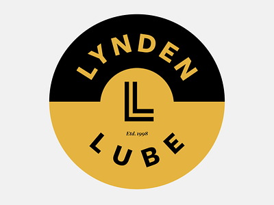 Lynden Lube primary logo black and yellow brand identity logo sign