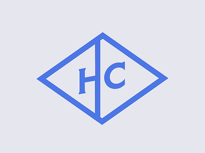 HighCraft alternative monogram mark blue c custom diamond h lettering logo mark monogram white