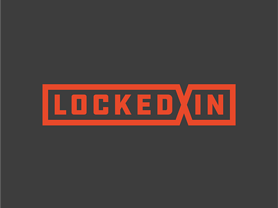 Locked in Logo brand gray identity locked in logo one color orange