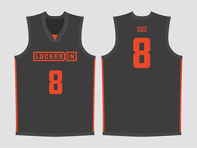 Locked In basketball jersey basketball jersey brand gray identity jersey logo orange