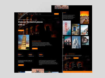 Landing page for tourist places 3d animation branding graphic design motion graphics ui اماكن سياحية صفحة هبوط