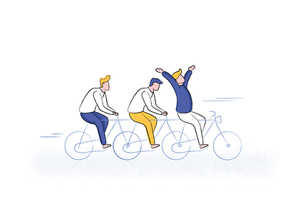 Illustration for Flock 3 bicycle flight flock happy victory illustration paper plane vector