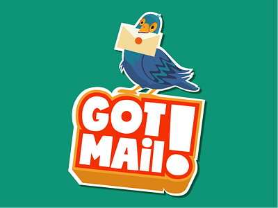 Got Mail! 2d bird bird illustration fun art illustration letter mail messager pigeon playoff sticker sticker design sticker mule sticker pack typogaphy vector