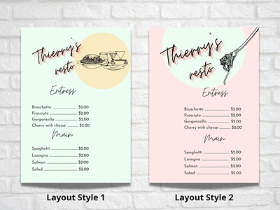 Menu Design Template. abstract design branding cafe menu design colourful design contrast design design digital product editable template graphic design logo marketing menu card template menu design minimalist design restaurant menu design