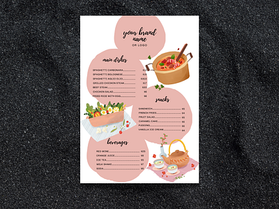 menu chart template